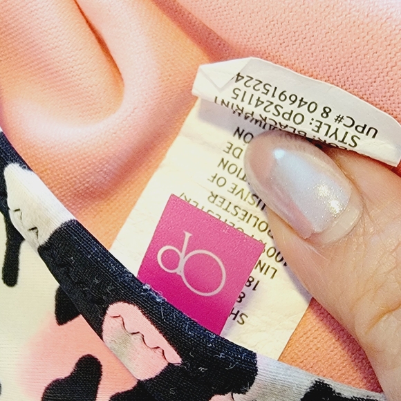 Op Ocean Pacific One-Piece Swimsuit – Pink & Black Animal Print – Size L (11-13) - Picture 4 of 5